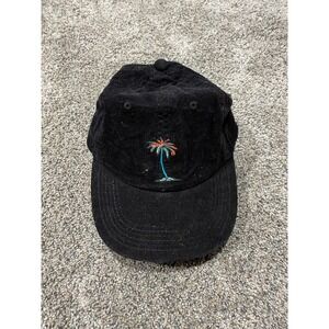 Banks Journal Corduroy‎ Hat Mens OSFM Black Excellent Palm Tree Leather Strap
